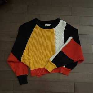 Sincerely Jules Colorblock Sweater - Black, Yellow, Red, White